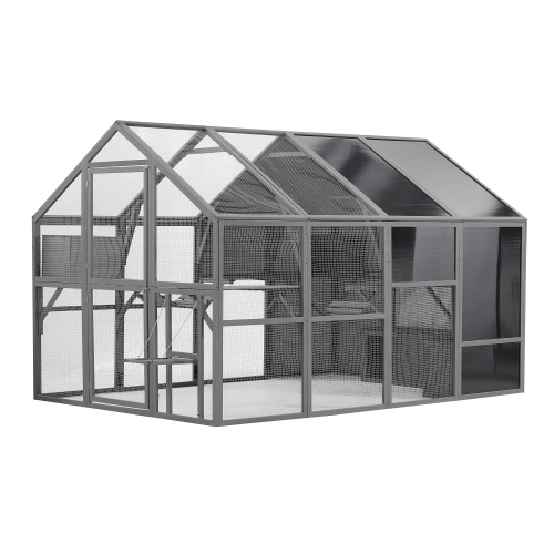 Luxury Cat Cage Outdoor Wooden Cat Fence Patio Large Cat Running House Luxury Cat Cage Outdoor Wooden Cat Fence Patio Large Cat Running House